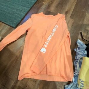 Carhartt long sleeve orange shirt